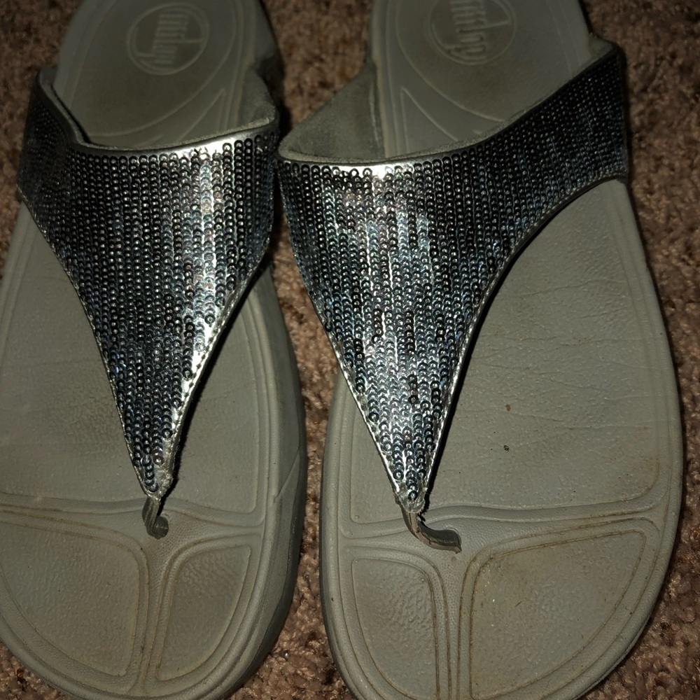 Fitflop Silver Sequin Sandals